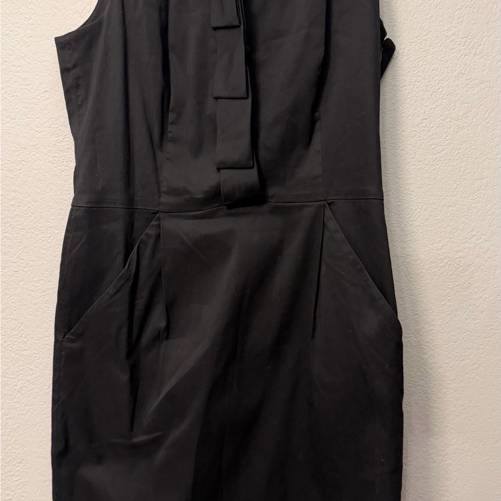 Ann Taylor Black Mini Dress with Bow Detail